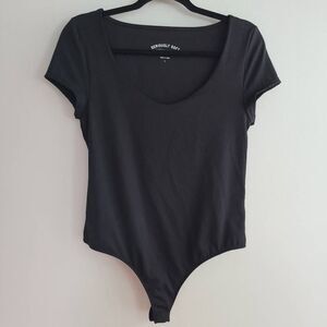 Aeropostale seriously soft smooth L black scoop neck short sleeved bodysuit mini